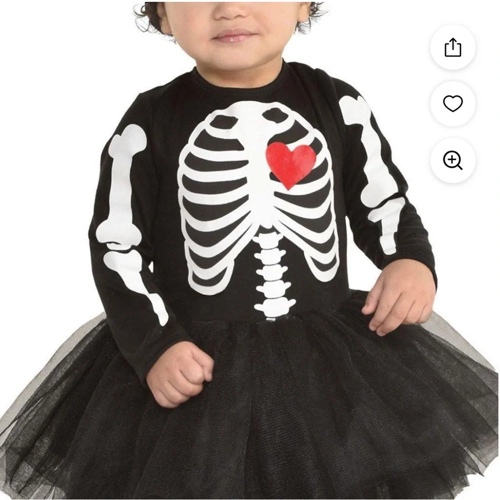Baby Bones Skeleton with a heart Costume NEW 18-24 months Halloween costume